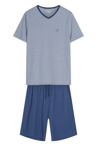 Pánské pyžamo Poke - bavlna - Modrá