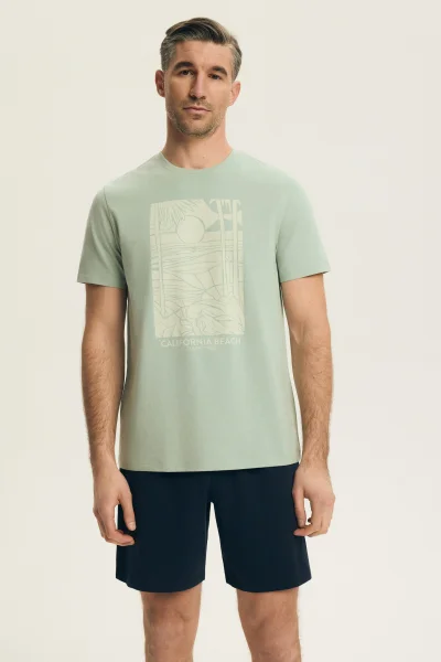 Pánské pyžamo Brook - bavlna - Světle zelená