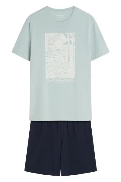 Pánské pyžamo Brook - bavlna - Světle zelená