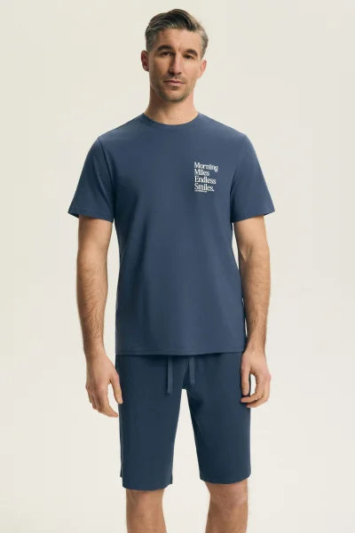 Pánské pyžamo Play - bavlna - Modrá