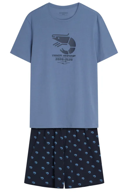 Pánské pyžamo Brad - Modro-šedá