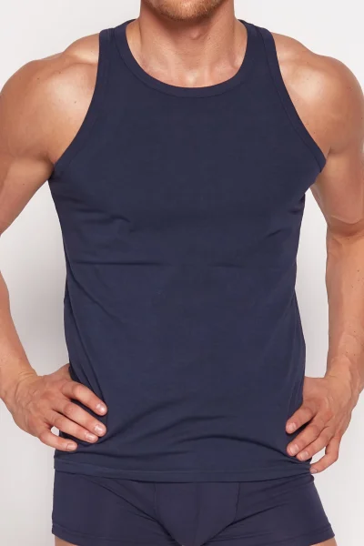 Nátělník Brass - bavlna - Tmavě modrá