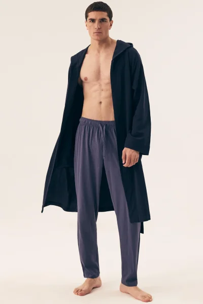 Pánský župan Marine - bavlna - Tmavě modrá