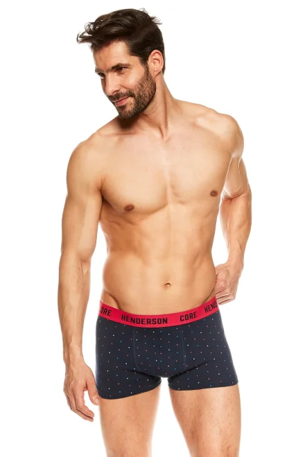 Pánské boxerky John 36619 DUO Pack - Růžovo-tmavěmodrá