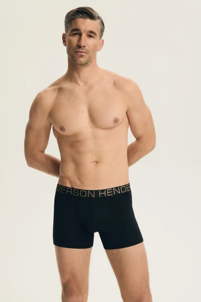 2 PACK boxerky Nice - Béžovo-černá