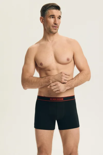 2 PACK boxerky Bee - Černo-barevná