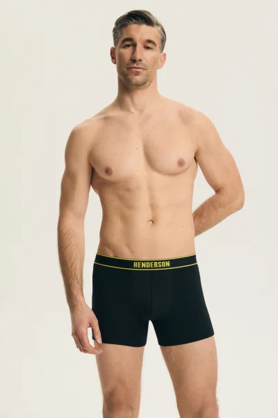 2 PACK boxerky Bee - Černo-barevná