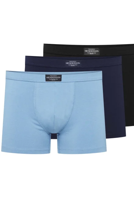 Pánské boxerky Main 42971 - 3 PACK - Světlemodrá-tmavěmodrá