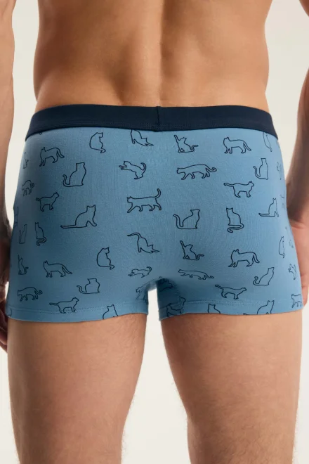 2 PACK boxerky Fur - krátká nohavička - Tmavěmodrá-modrá