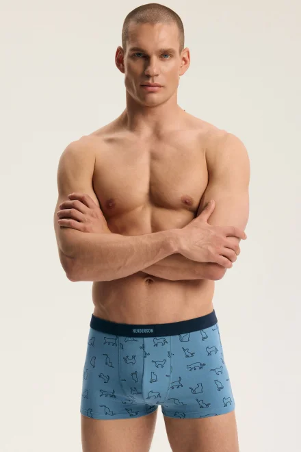 2 PACK boxerky Fur - krátká nohavička - Tmavěmodrá-modrá