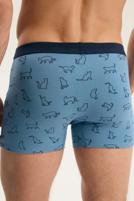 2 PACK boxerky Fur - bavlna - Tmavěmodrá-modrá