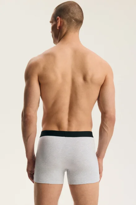 2 PACK boxerky Fade - bavlna - Čierno-sivá