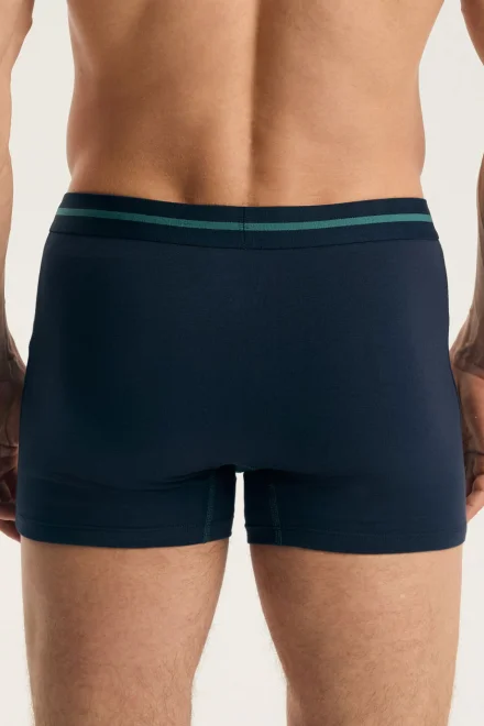 2 PACK boxerky Find – bavlna - Zeleno-tmavomodrá