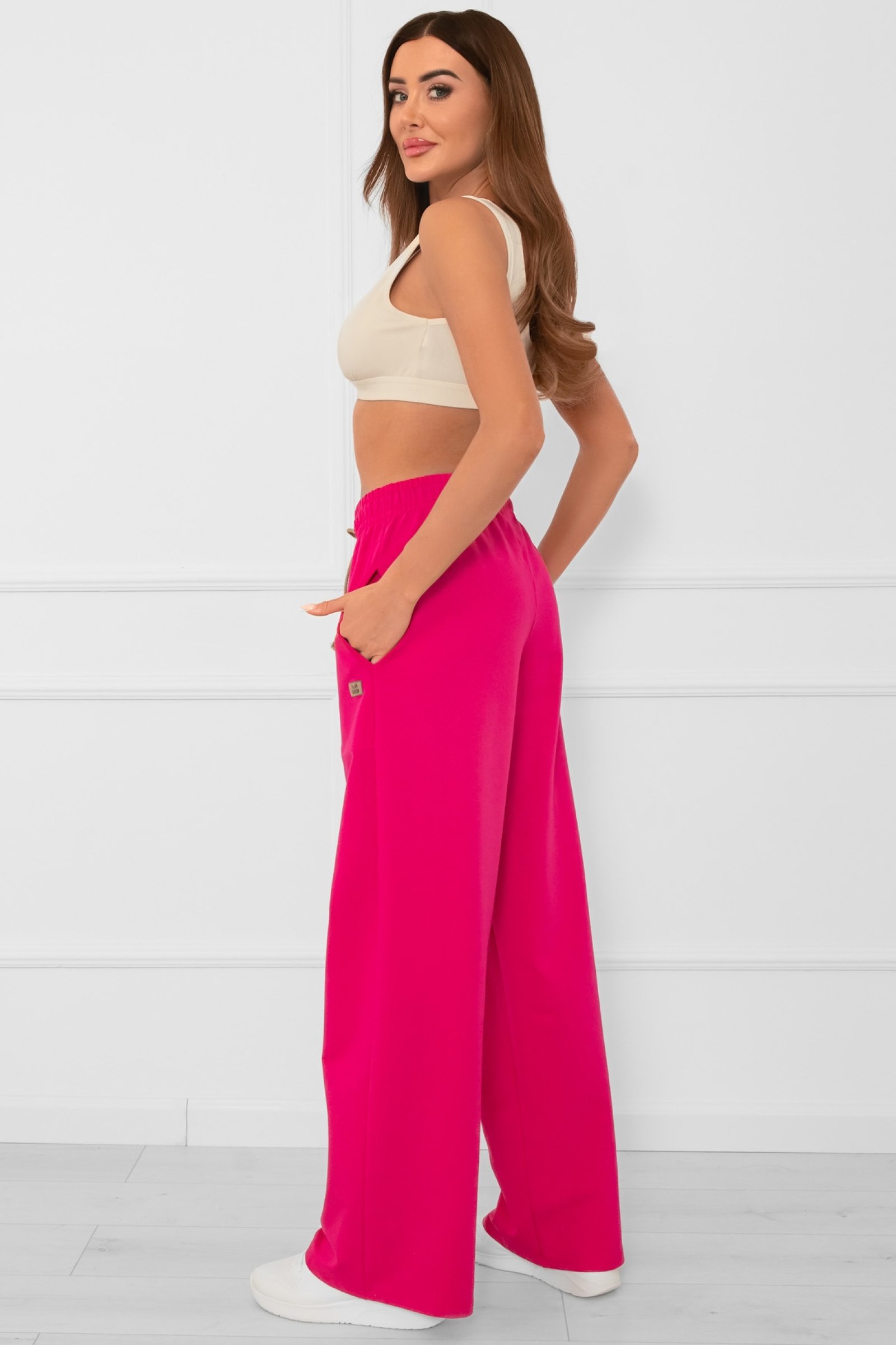 Dámské tepláky Italian Fashion Caro - bavlna Fuksiová S/M