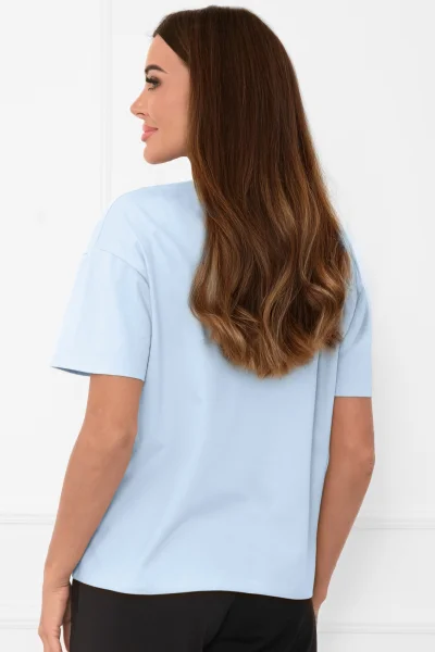 Dámské tričko Klara - bavlna - Světle modrá