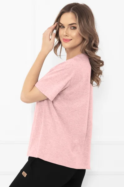 Dámské tričko Klara - bavlna - Růžovo-šedá