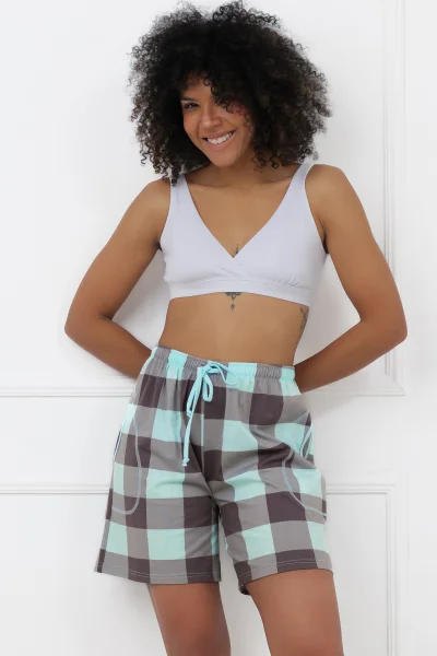 Dámské pyžamové šortky Sandra - Tyrkysová