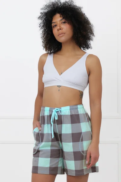 Dámské pyžamové šortky Sandra - Tyrkysová