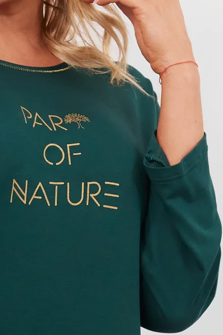Tříčtvrteční  dámské pyžamo Natura - viskóza - Zelená