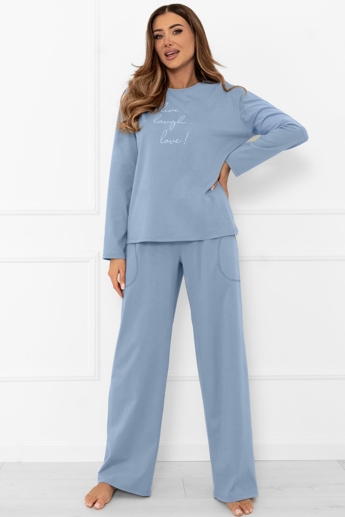 Dámske pyžamo Italian Fashion Ksara - bavlna Svetlomodrá 2XL