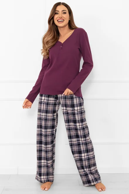 Dámské pyžamo Donatella - bavlna - Fialová
