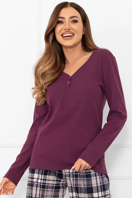 Dámské pyžamo Donatella - bavlna - Fialová