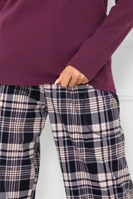 Dámské pyžamo Donatella - bavlna - Fialová