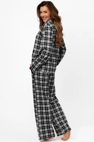 Dámské pyžamo Klára - bavlna - Černo-bílá