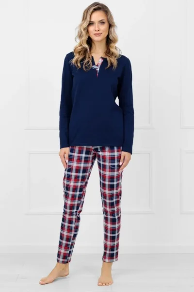 Dámské pyžamo Rugia - bavlna - Tmavě modrá