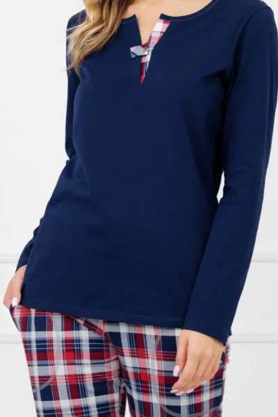 Dámské pyžamo Rugia - bavlna - Tmavě modrá