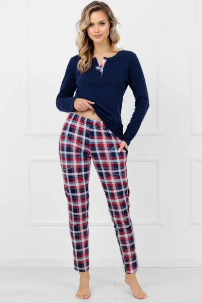 Dámské pyžamo Rugia - bavlna - Tmavě modrá