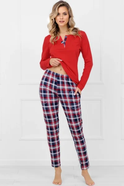 Dámské pyžamo Rugia - bavlna - Červená