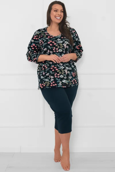 Dámské pyžamo Lucja - bavlna - Tmavě modrá