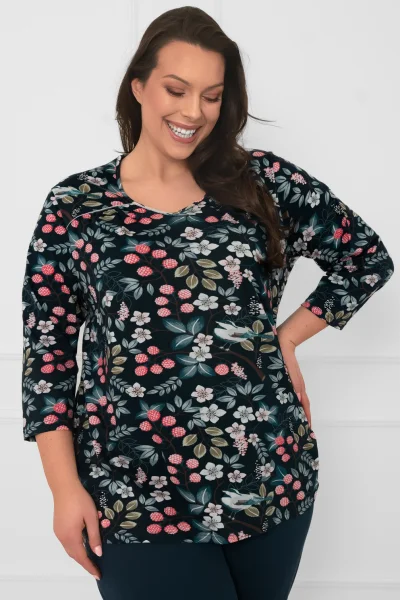 Dámské pyžamo Lucja - bavlna - Tmavě modrá