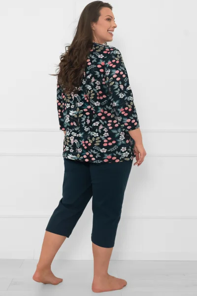 Dámské pyžamo Lucja - bavlna - Tmavě modrá