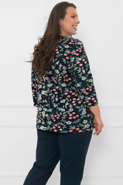 Dámské pyžamo Lucja - bavlna - Tmavě modrá