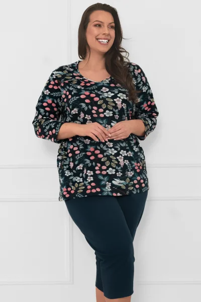 Dámské pyžamo Lucja - bavlna - Tmavě modrá