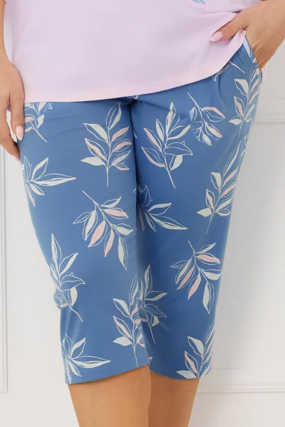 Dámské pyžamo Erula - bavlna - Růžovo-modrá