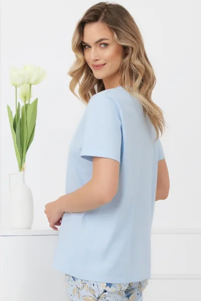 Dámské pyžamo Celozja - 3/4 nohavice - bavlněné - Světle modrá