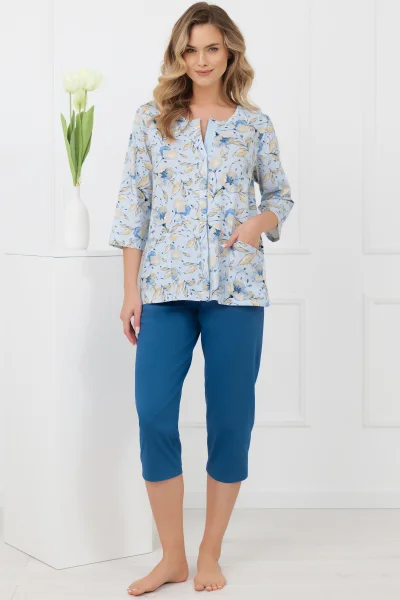 Celozja - tříčtvrteční bavlněné-BLU