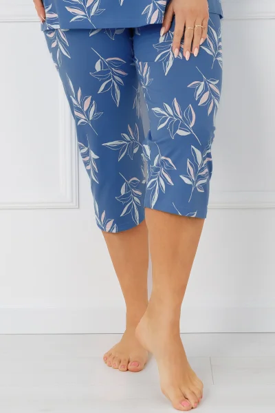 Dámské pyžamo Perina 3/4 - bavlna - Modrá