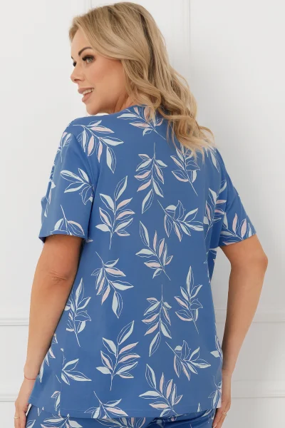 Dámské pyžamo Perina 3/4 - bavlna - Modrá