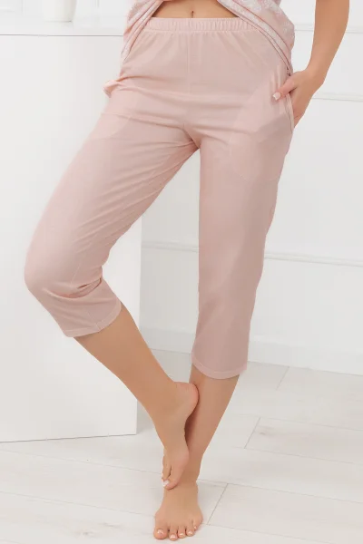 Dámské 3/4 pyžamo Kalina - bavlna - Lososová