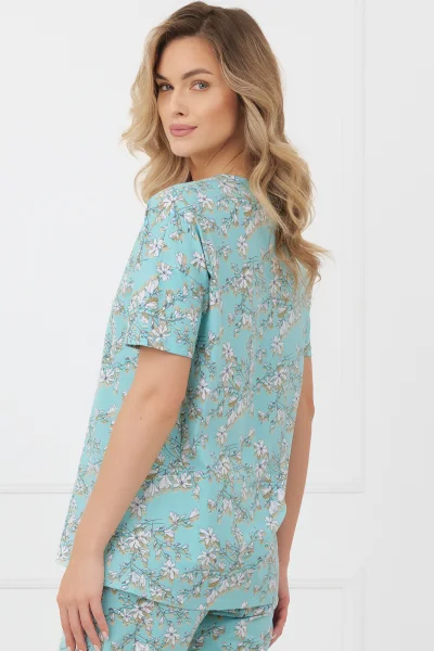 Dámské 3/4 pyžamo Hikari - bavlna - Tyrkysová