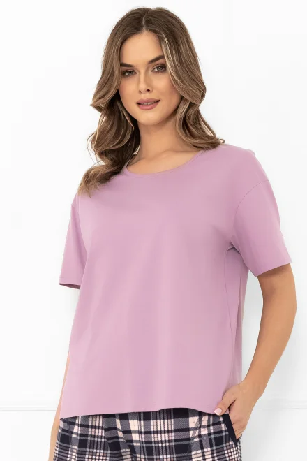 Dámské krátké pyžamo Donatella - bavlna - Světle fialová