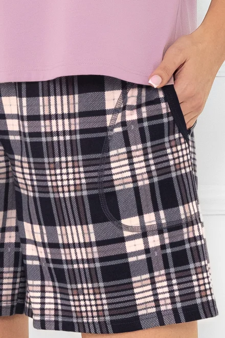 Dámské krátké pyžamo Donatella - bavlna - Světle fialová