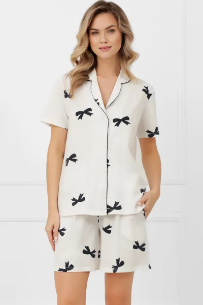 Dámské propínací pyžamo Fiocca - bavlna - Krémová