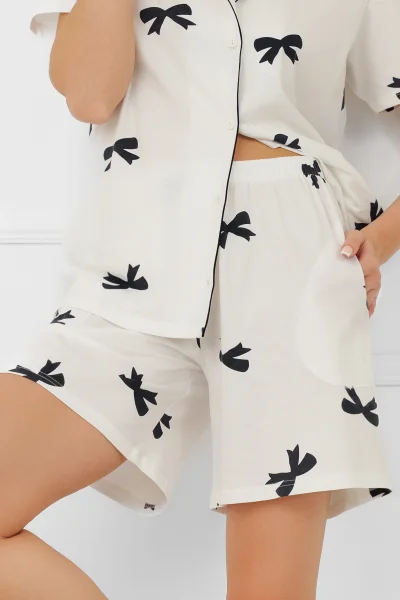 Dámské propínací pyžamo Fiocca - bavlna - Krémová