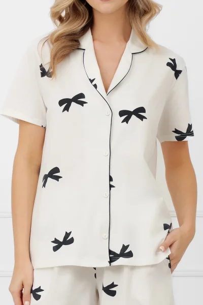 Dámské propínací pyžamo Fiocca - bavlna - Krémová