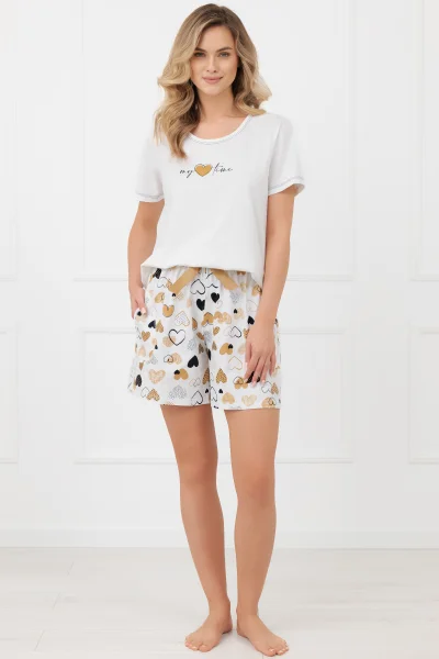 Dámské pyžamo Ariela - bavlna - Ecru